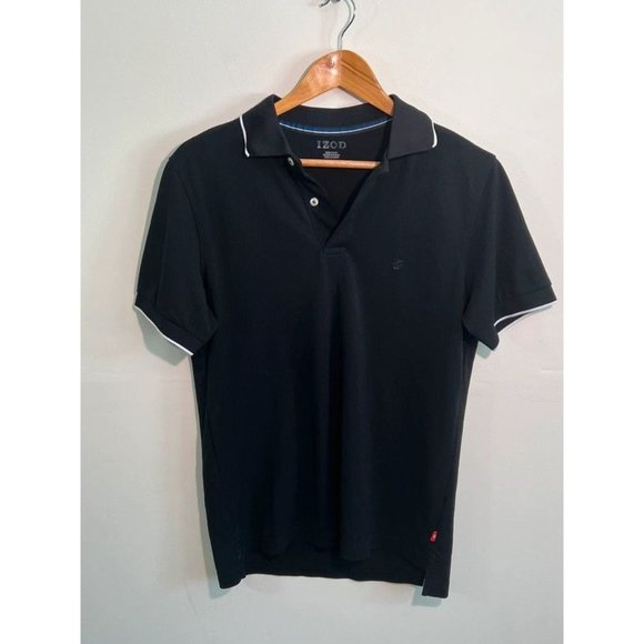 ✨5 for $15✨ Men’s IZOD Black Collar Tee Shirt Size Small - Picture 1 of 11